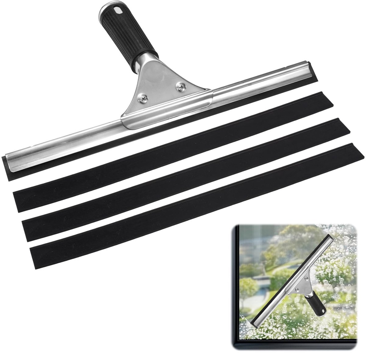 Dailygoods - Professionele Raamwisser van Roestvrij Staal 30 cm