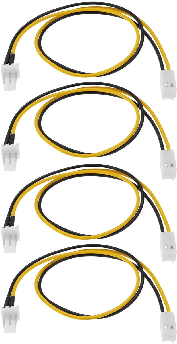 Dailygoods - 4 Stuks 3-Pins naar 2-Pins PC Fan Power Kabels