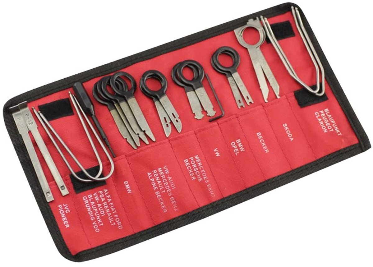 Dailygoods - Dailygoody - Radio Verwijderingsgereedschap - 20-delige set - Professioneel - Compact - Autobekleding - Geschikt voor autoradio's