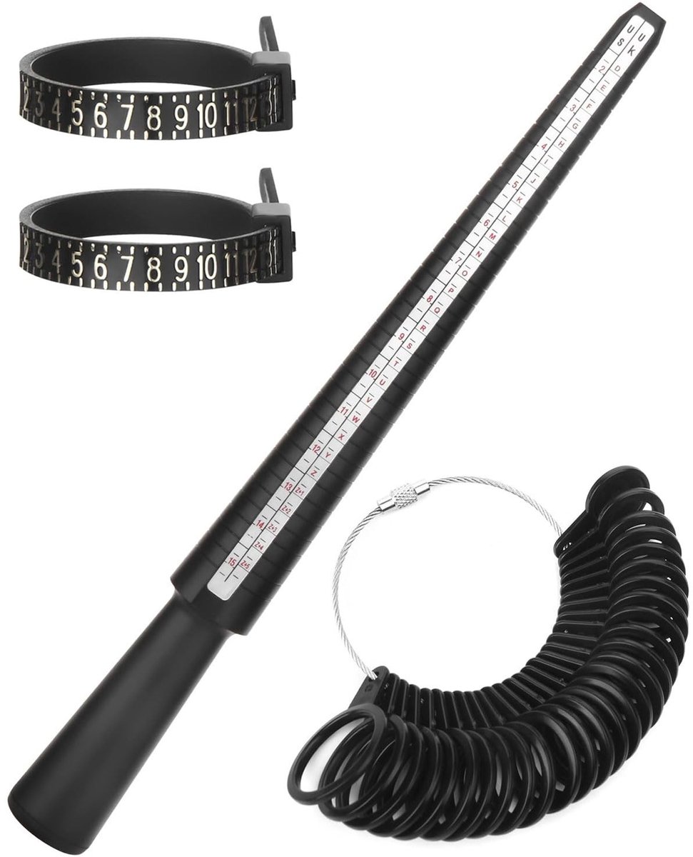 Dailygoods - 4-Delige Ringmaatmeter Set voor Precisie Metingen