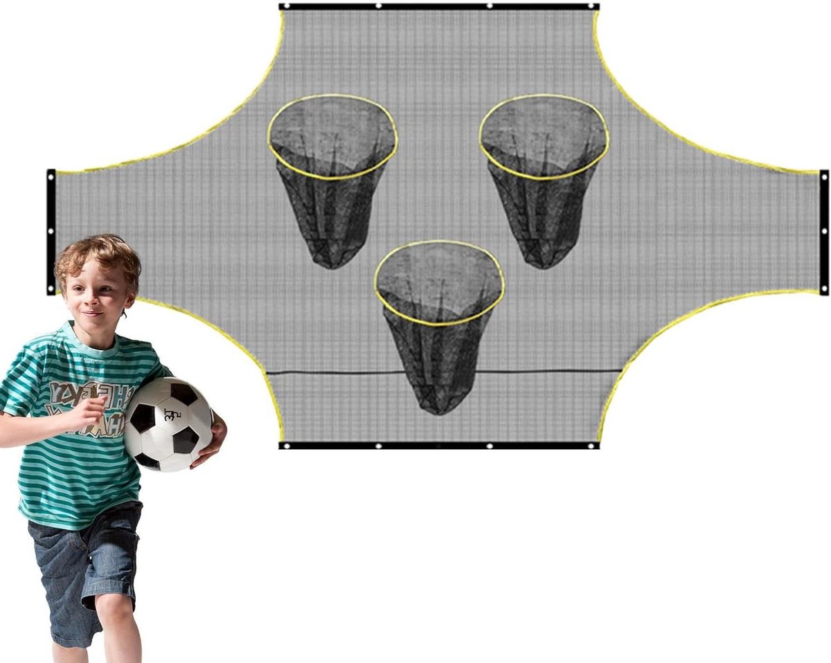 Voetbaldoel Training - Oefennet Voetbal - Doelvaardigheid Verbeteren - Met Beoordelingszones - 720 x 230 cm - Geel Zwart