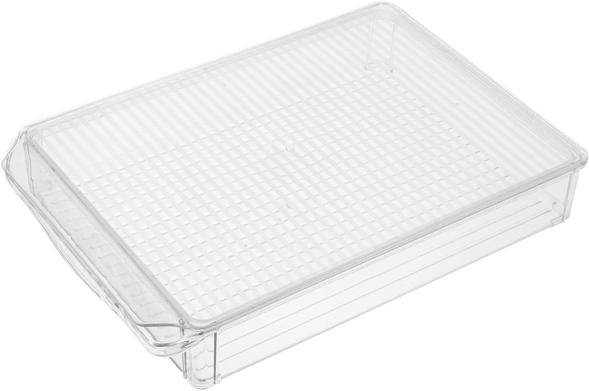 Koelkast Organizer - Voedsel Bewaarbakje - Vers Houden - Grote Capaciteit - 30x20x5cm - Wit