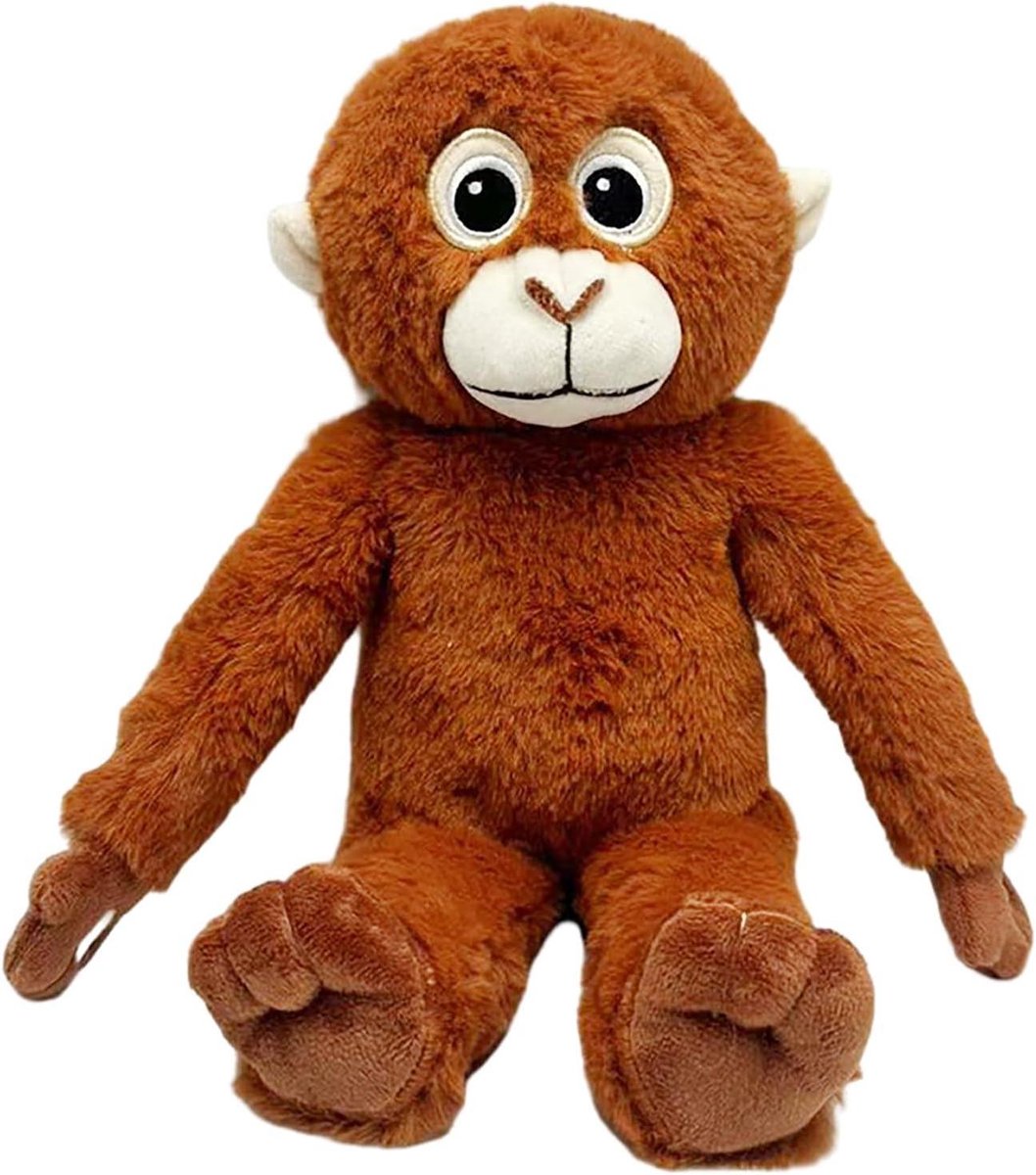 Pluche Sch aap - Knuffel dier - Decoratie en speelplezier - Zachte pluche stof - 24 cm - Bruin