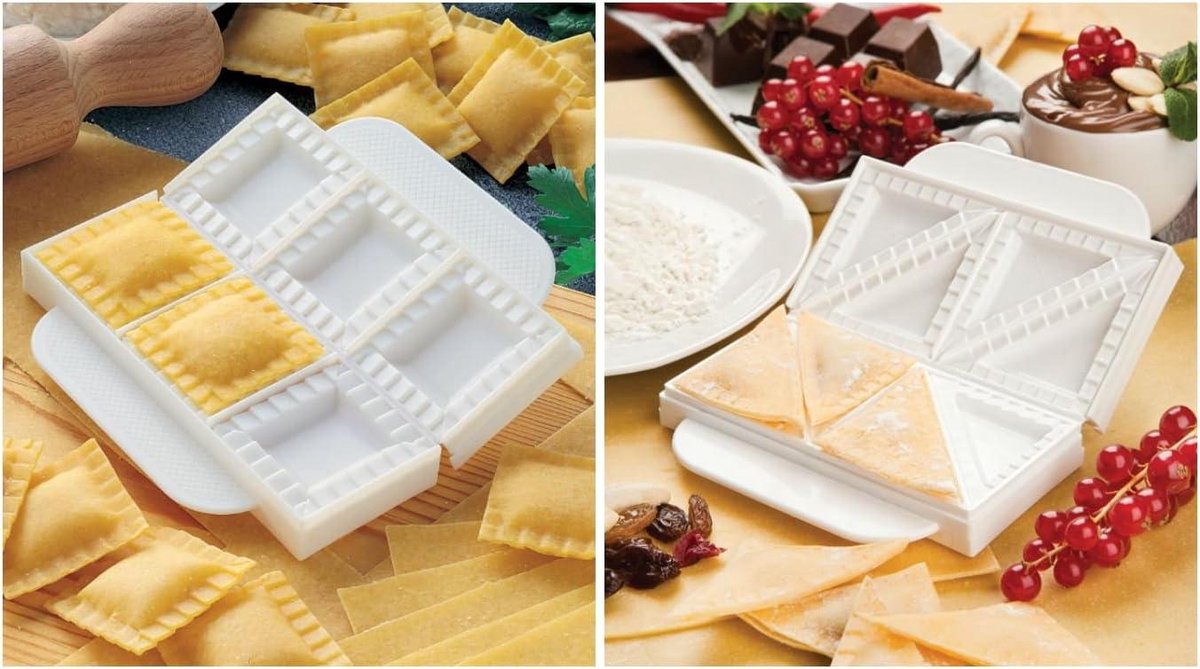 Deegvormpjes Set - Ravioli Vormen - Zelf Pasta Maken - Europees Gemaakt - 2 Stuks - Wit