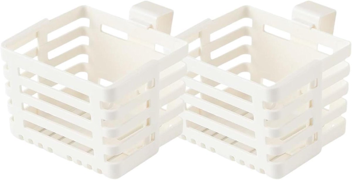 Keukenkorf Organizer - Uittrekbare Manden - Kast Opbergen - Aanpasbare Opening - 2 Stuks - Wit