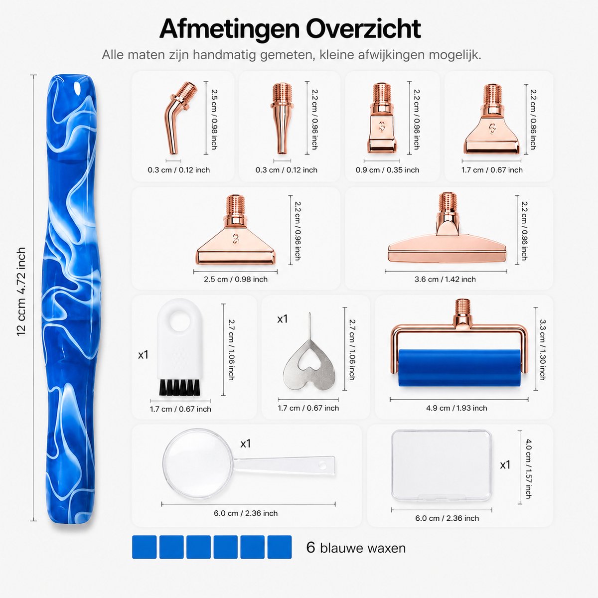 BOTC Diamond Painting Art pen Kit - Dot Pen Kit - 5D Diamond Paint- met Gereedschapstoebehoren -Blauw — afbeelding 8