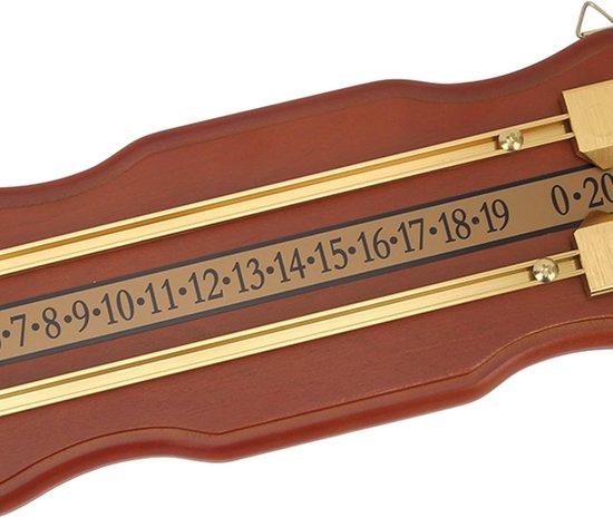 Biljart Scorebord - Scorehouder - Wedstrijd Bijhouden - Golvend Dubbel Spoor - 45 x 14 cm - Bruin — afbeelding 2