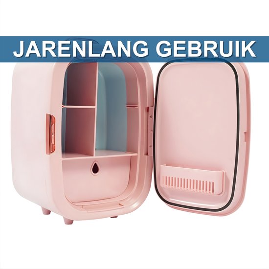 Cosmetica Koelkast 12L - Beauty Fridge - Compacte Make-up Koelkast - Voor Lippenstift en Huidverzorging - Voor Slaapkamer en Kantoor - Roze van Happiq — afbeelding 2