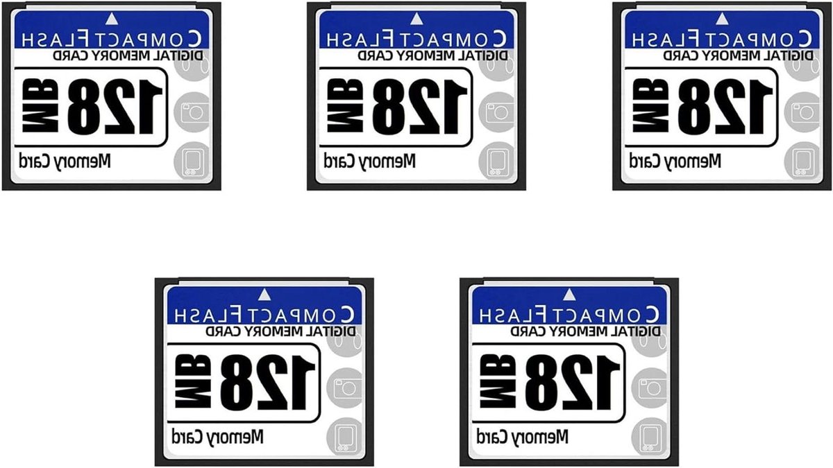 Geheugenkaart - Compact Flash - Opslag Uitbreiden - Snelle Overdracht - 5x 128 MB - Wit Blauw