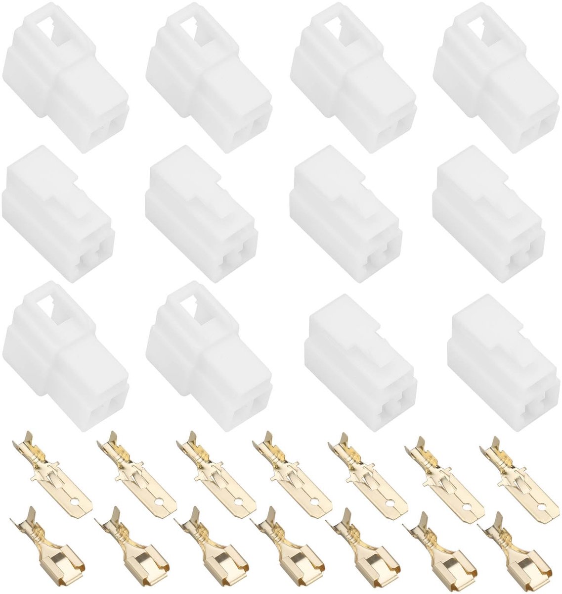 Dailygoods - Cosensi - Dailygoody - 3 Pin Connector - Elektrische Draadconnector - 10 Sets - Wit - Kabel Terminal Plug Kits - Geschikt voor Motorfiets en Auto