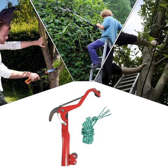 Hand Snoeischaar - Takkenknipper Takkenschaar - Tuinonderhoud Snoeien - Dubbel Katrolsysteem - 30x23cm - Rood — afbeelding 4