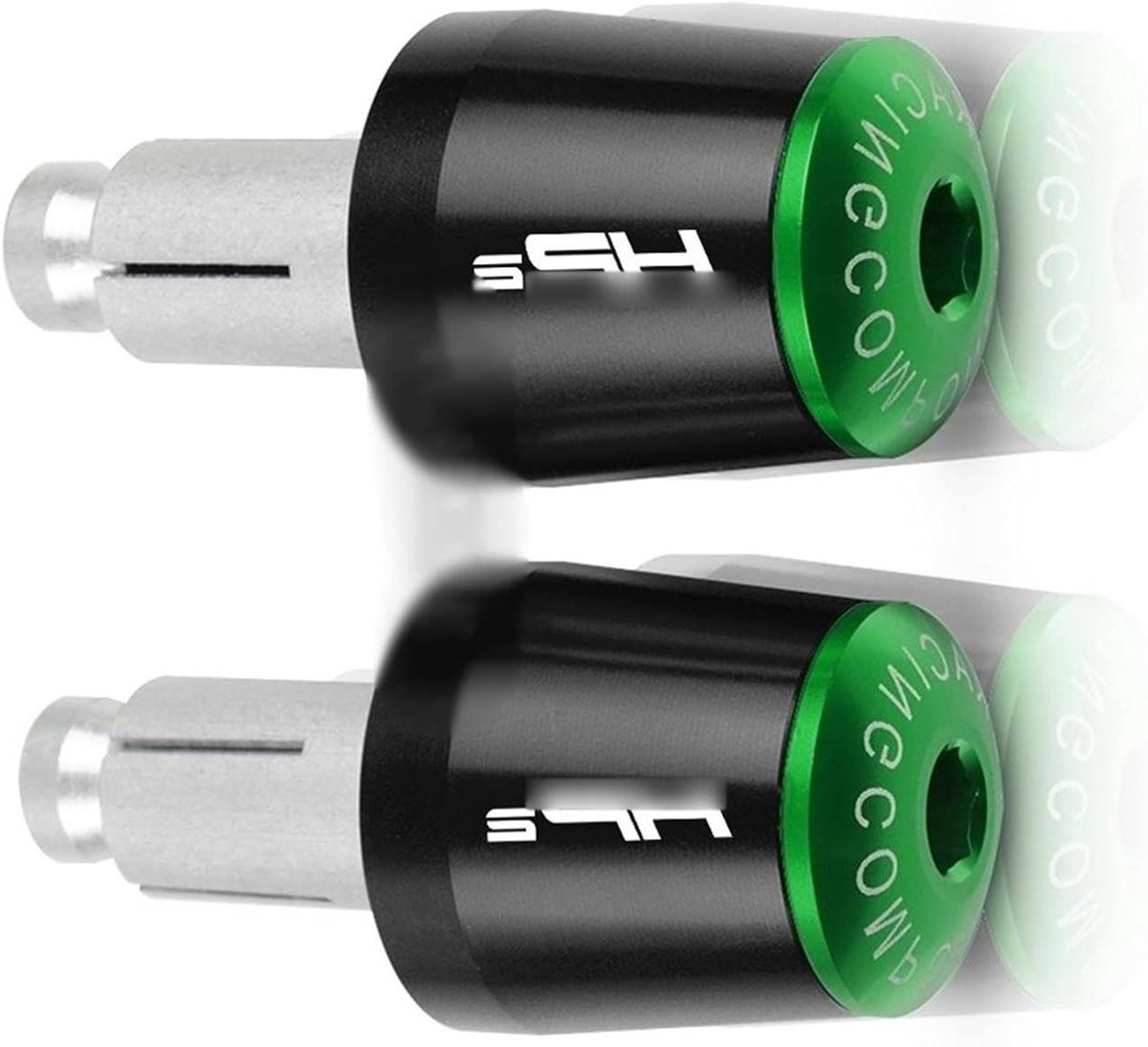 Motorfiets Handvatten - Stuurdoppen - Rijcomfort Verbeteren - Universele Pasvorm - 22mm - Zwart Groen