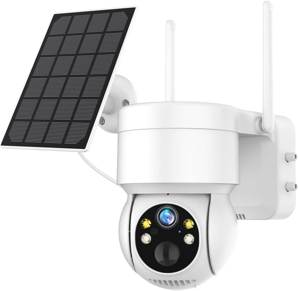 Beveiligingscamera Buiten - Draadloze Camera - Huis Bewaken - Zonnepaneel Voeding - 4MP HD - Wit