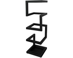 Paraplubak Entree - Huis Paraplu Rek - Ruimte Opruimen - Verwijderbare Opvangbak - 18x18x58cm - Zwart