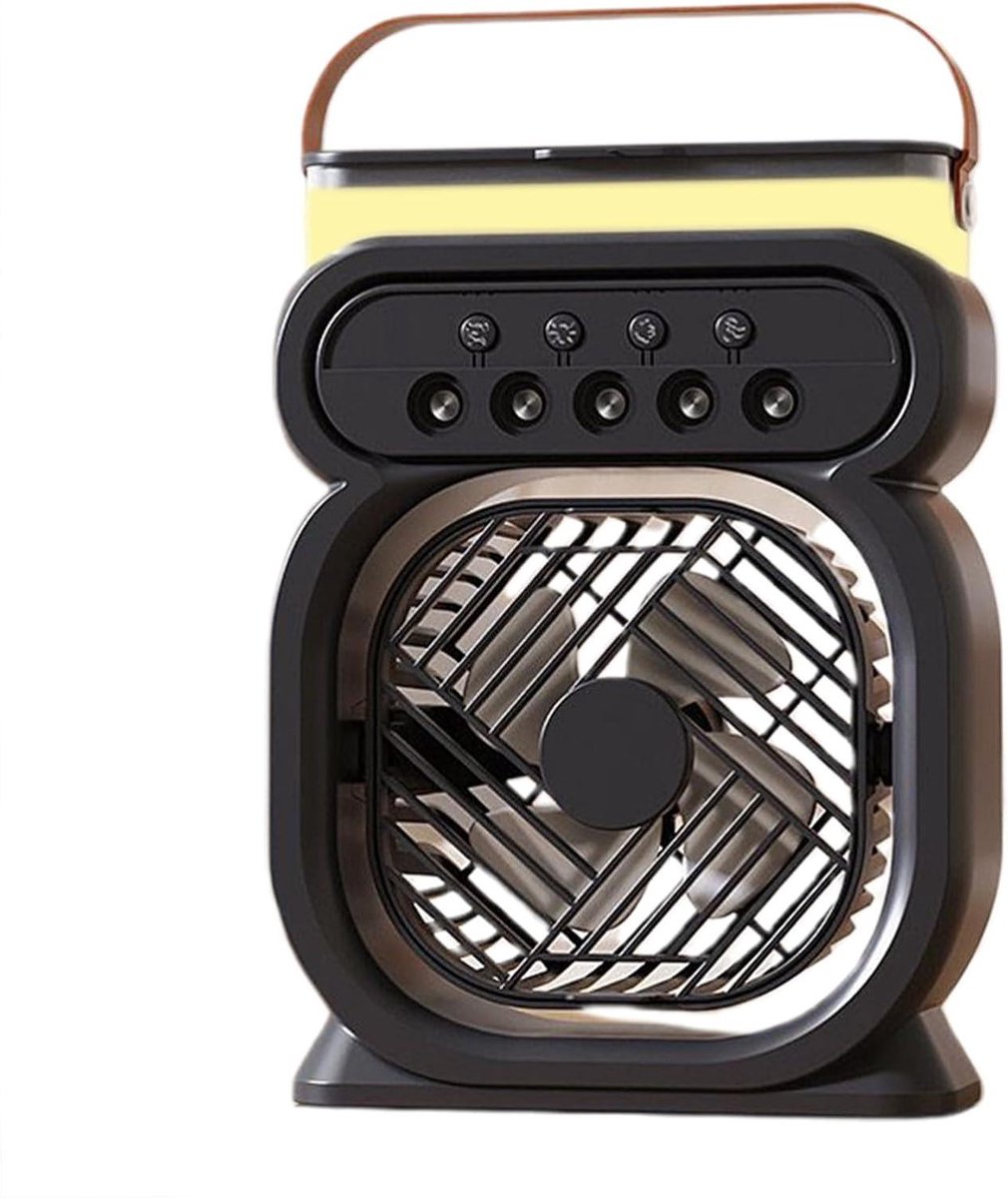Draagbare Ventilator - Persoonlijke Koeler - Persoonlijk Comfort - Met Nachtlampje - 450ml Tank - Zwart