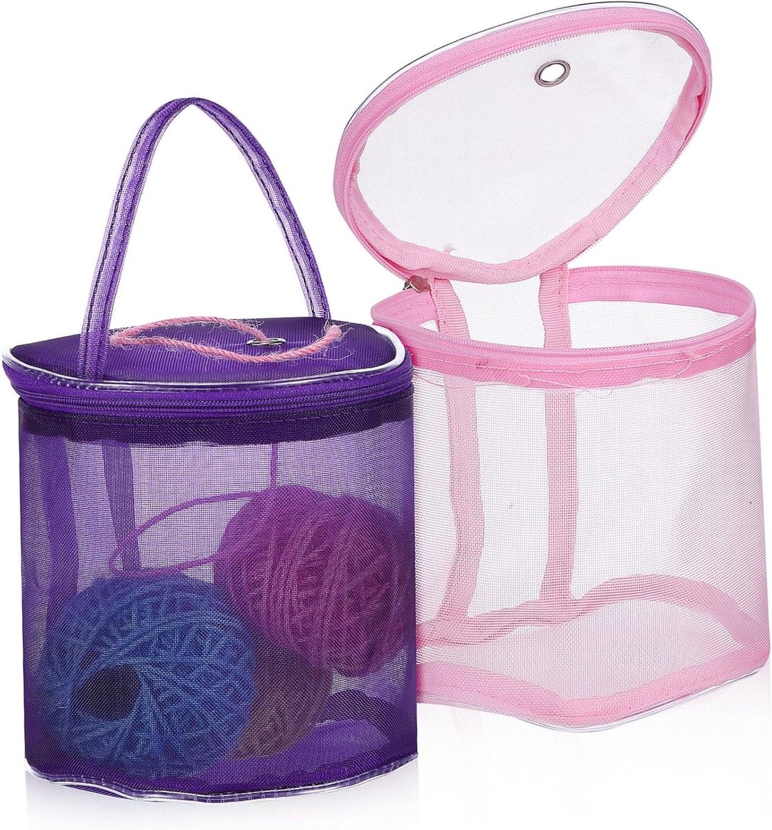 Opbergtas Haken - Garen Organizer - Hobby Benodigdheden - Mesh Ontwerp - 2 Stuks - Zoals Getoond