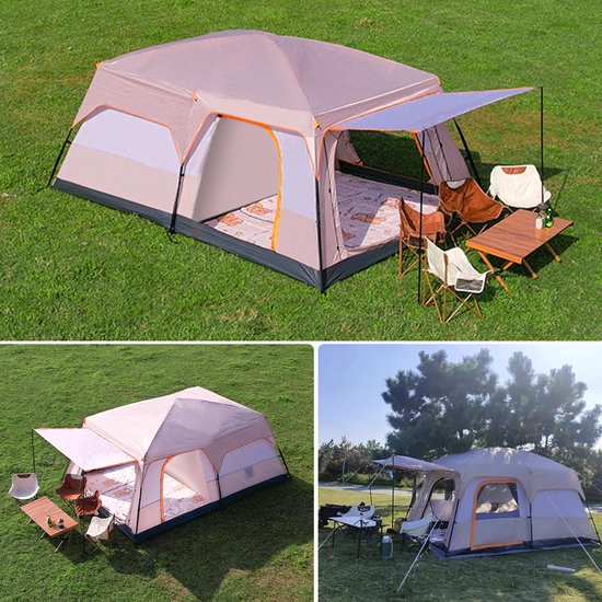 Jently kampeertent - tent - koepeltent - zon bestendig - zonnescherm - 2-4 pers - groen — afbeelding 2