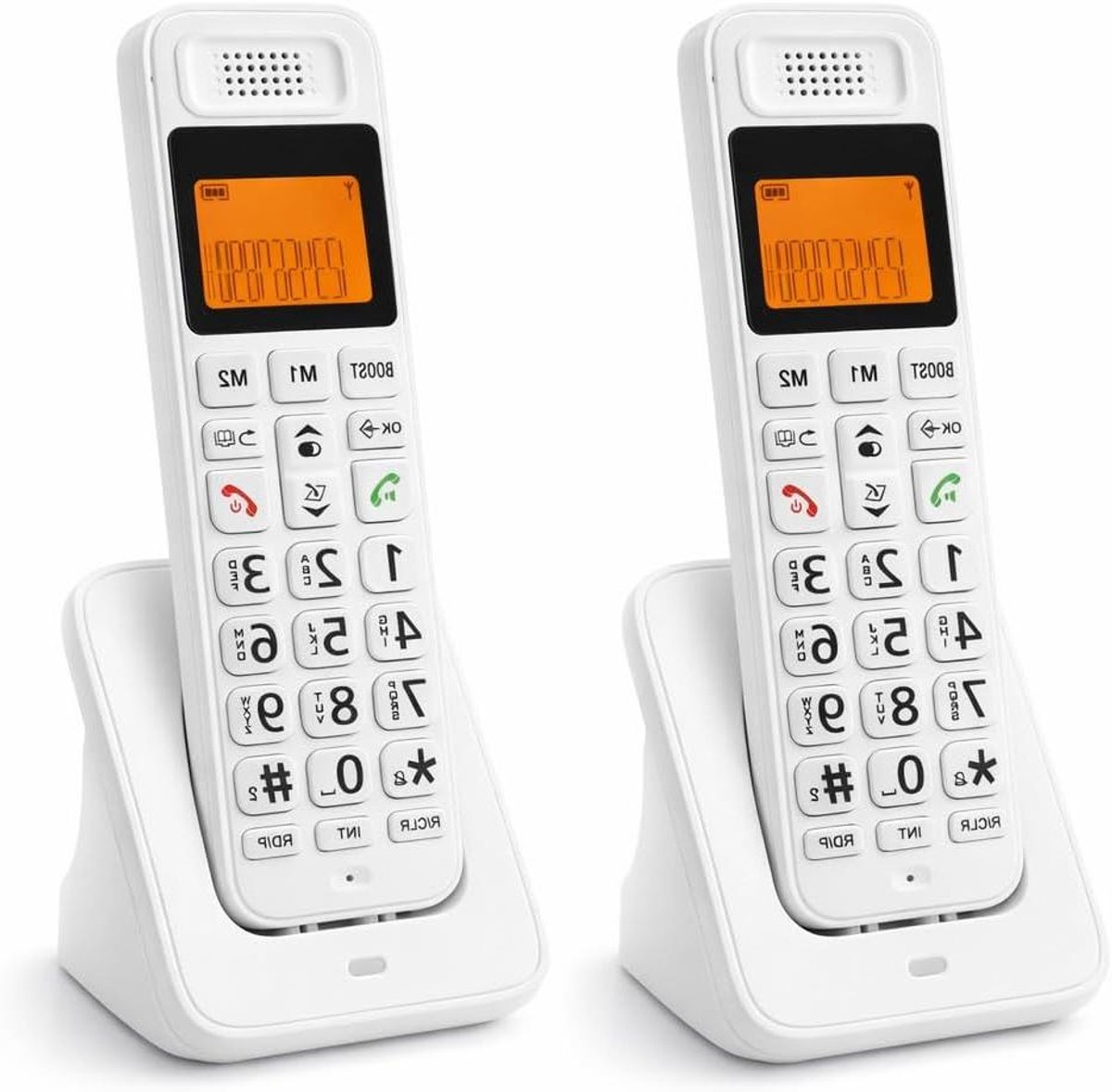 Draadloze Huistelefoon - Analoge Telefoon - Thuis Bellen - Oproepblokkering - 50 Telefoonboek - Wit