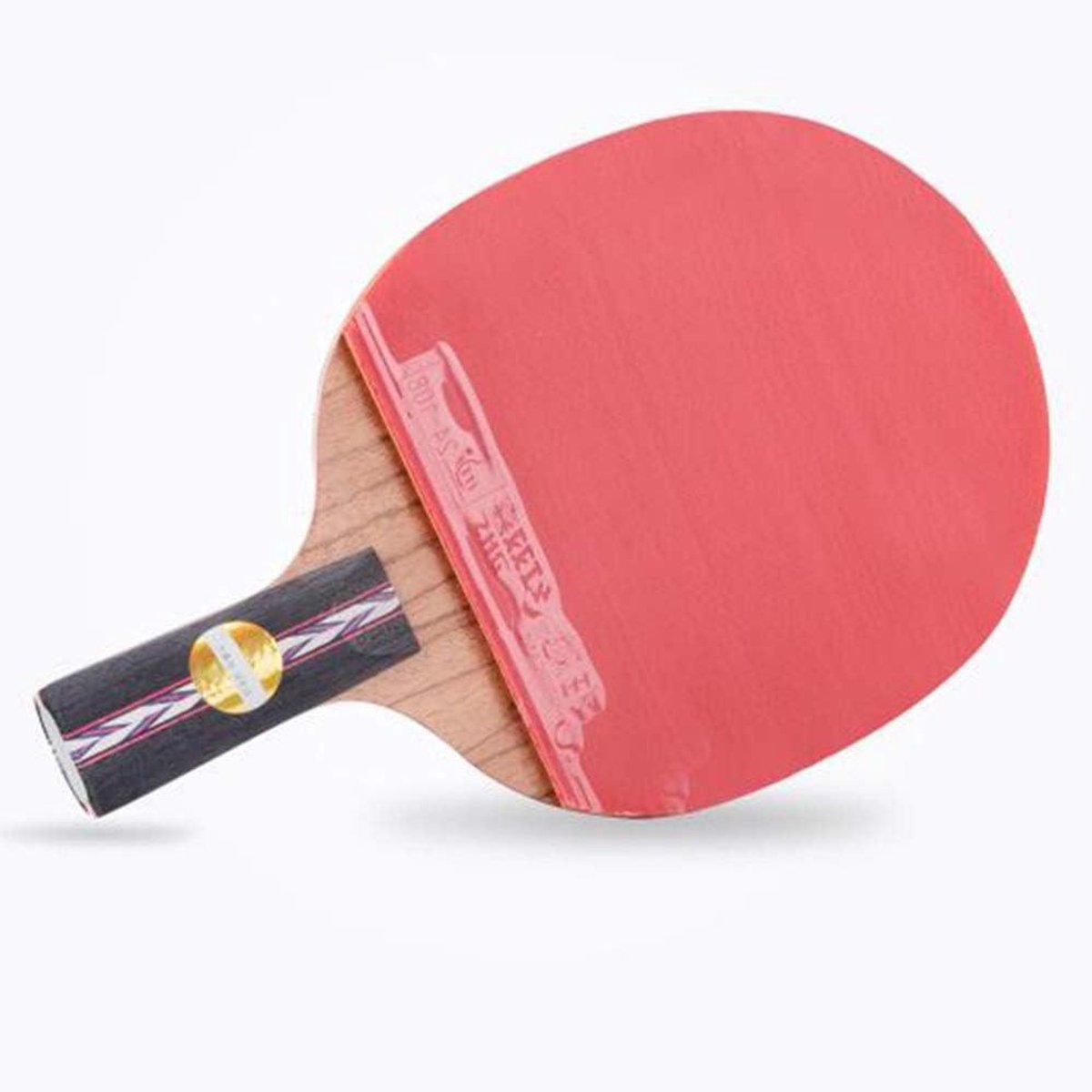 Tafeltennisracket - Pingpongbatje - Sport & Spel - 5 Lagen Puur Hout - Korte Handgreep - Zoals Afgebeeld