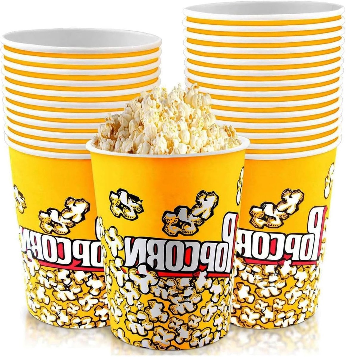 Set van 25 Retro Popcornzakken, Kleine Popcorndozen van 1000 ml voor Thuis, Feestjes en Bioscopen