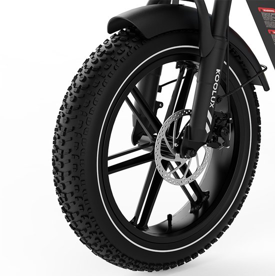 KOOLUX - X9 Mini Elektrische Fiets - Fatbike - 16 x 4.0 Inch Dikke Banden - 48V 13Ah Lithium Accu - 250W Motor - Maximaal 25/u - Maximaal 70km bereik - Mechanische remmen - LCD Scherm - Blauw - Rijklaar Bezorgd van KOOLUX — afbeelding 4