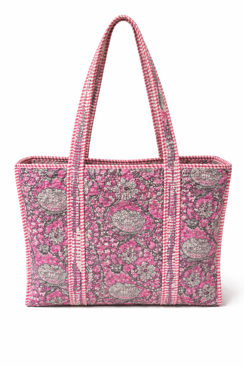 HS Shopper - Roze Print - Stijlvolle Dames Accessoire - Ruime Indeling