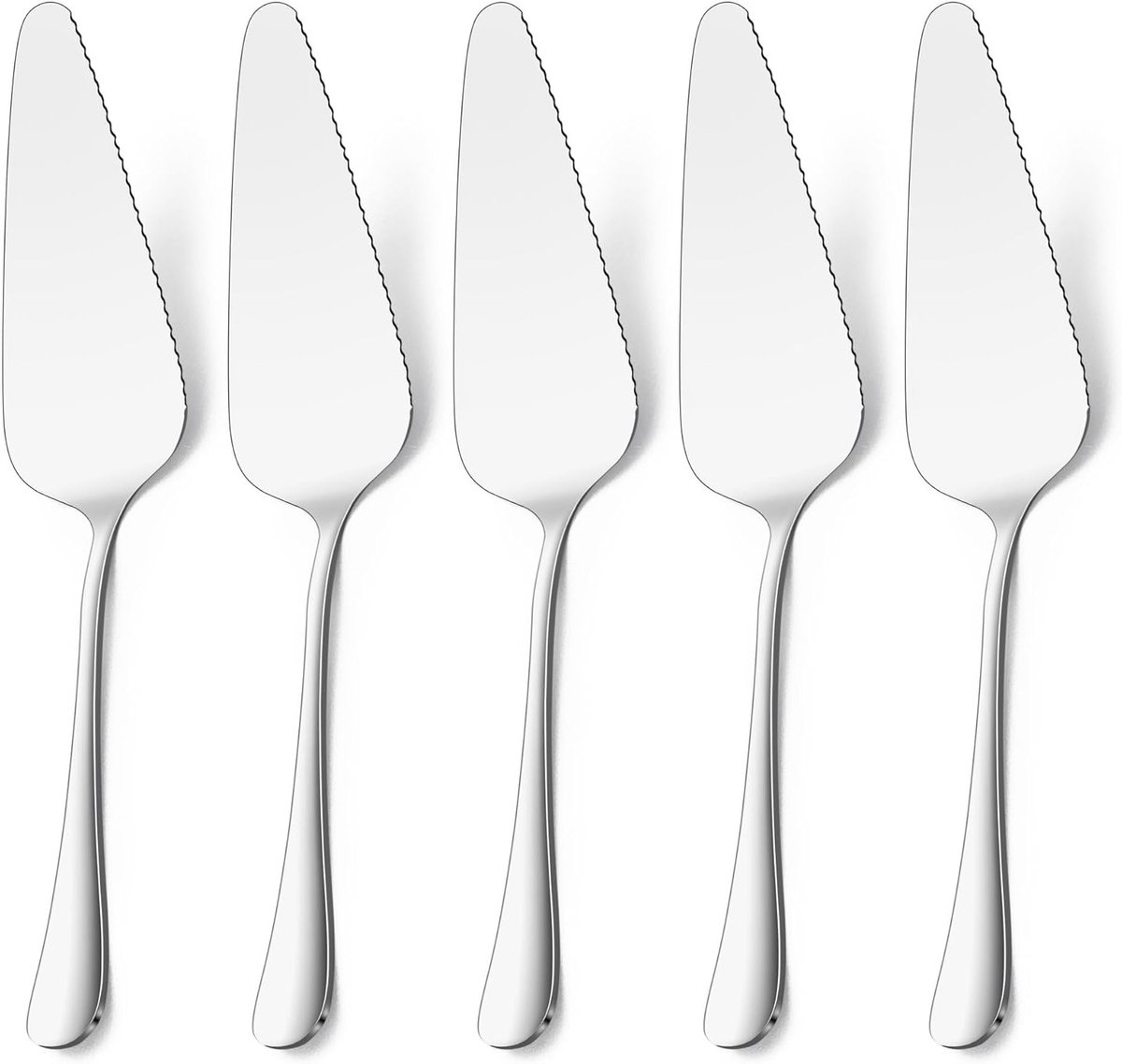 Elegante Taartserveerset van RVS - 5-delige Set voor Feesten, Bruiloften en Restaurants - Hoogglans, Vaatwasmachinebestendig, Perfect voor Taart en Desserts