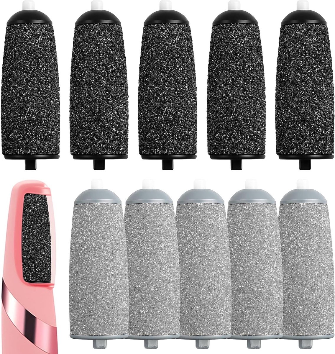 10 Stuks Pedicure Vervangkoppen voor Perfecte Voeten, Elektrische Voetvijl, Inclusief Grove en Extra Grove Schijven voor Droge Huid