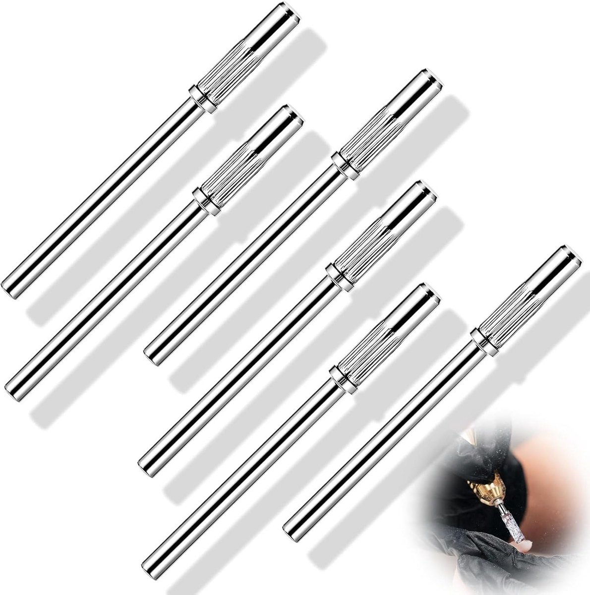 Professionele nagelfrees bits set van 5 stuks, roestvrijstaal voor manicure, pedicure en nagelverzorging, ideaal voor acryl- en gelnagels