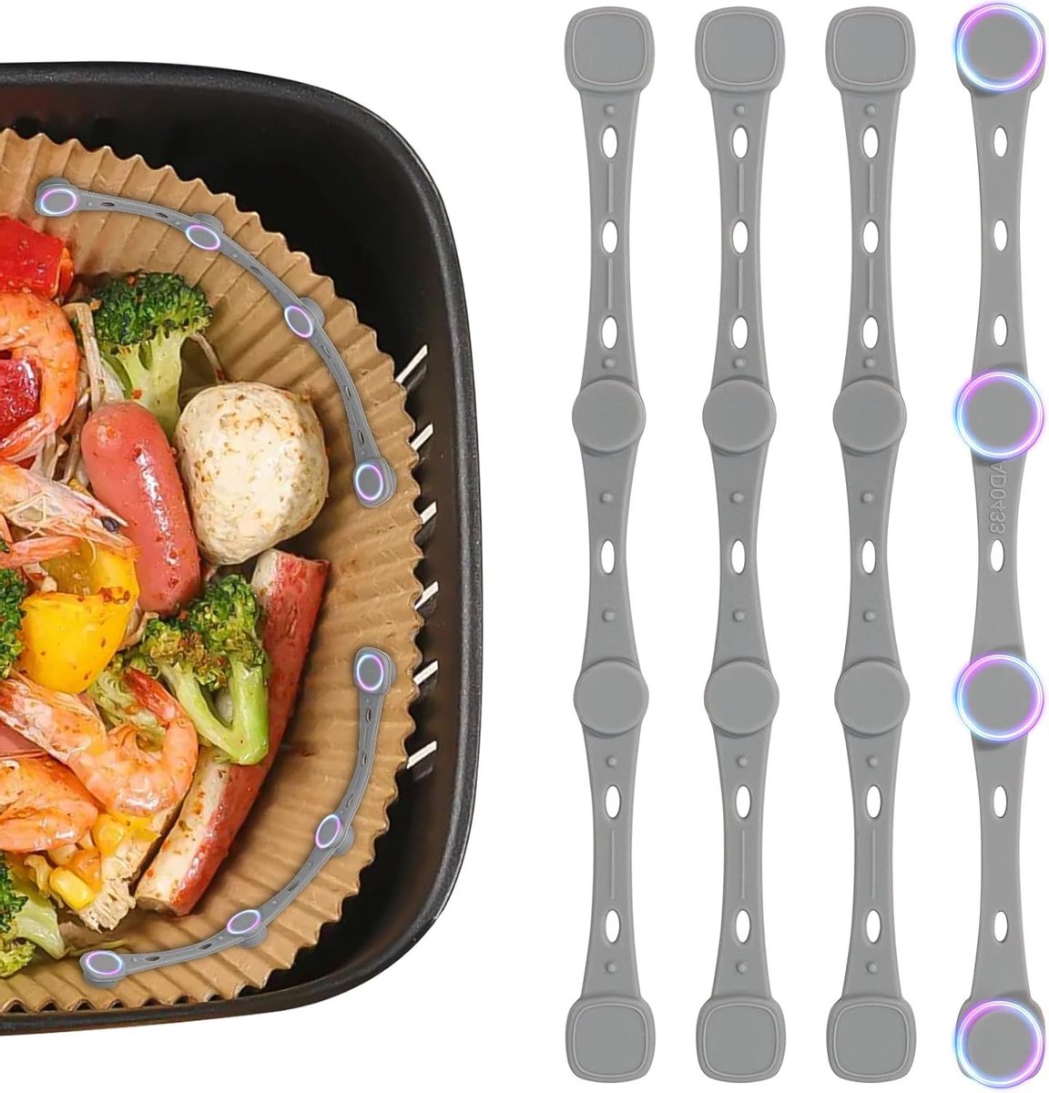 Set van 4 Silicone Magneten voor Airfryer - Magnetische Fixator voor Bakpapier - Hittebestendig en Voedselveilig - Ideaal voor Koken en Bakken