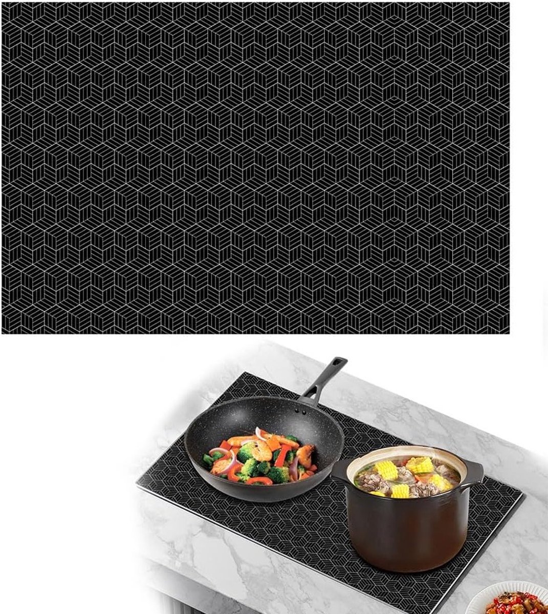 Inductiekookplaat Beschermmat van Silicone Magnetische Hittebestendige en Antislip Mat voor Krassen en Vlekken