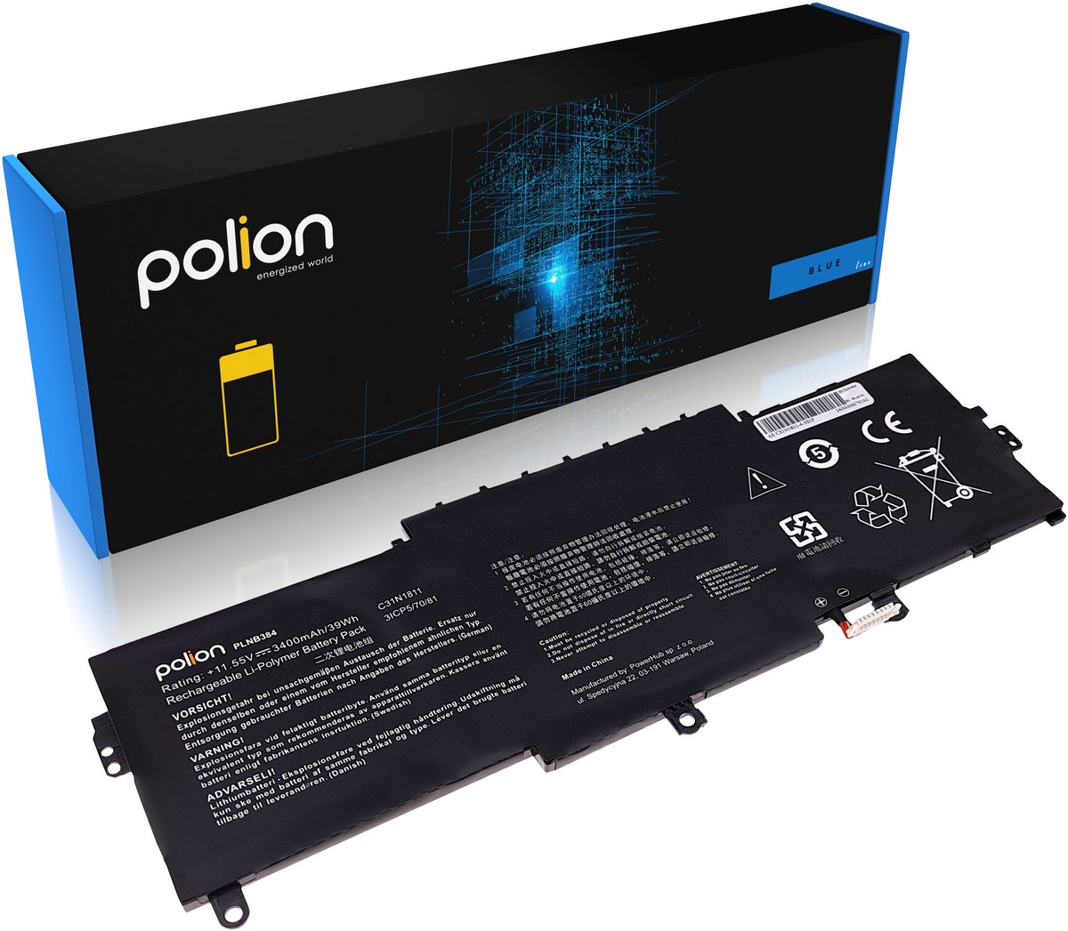 POLION ASUS Series - Laptopbatterij - 3400mAh - Li-polymeer - 39Wh