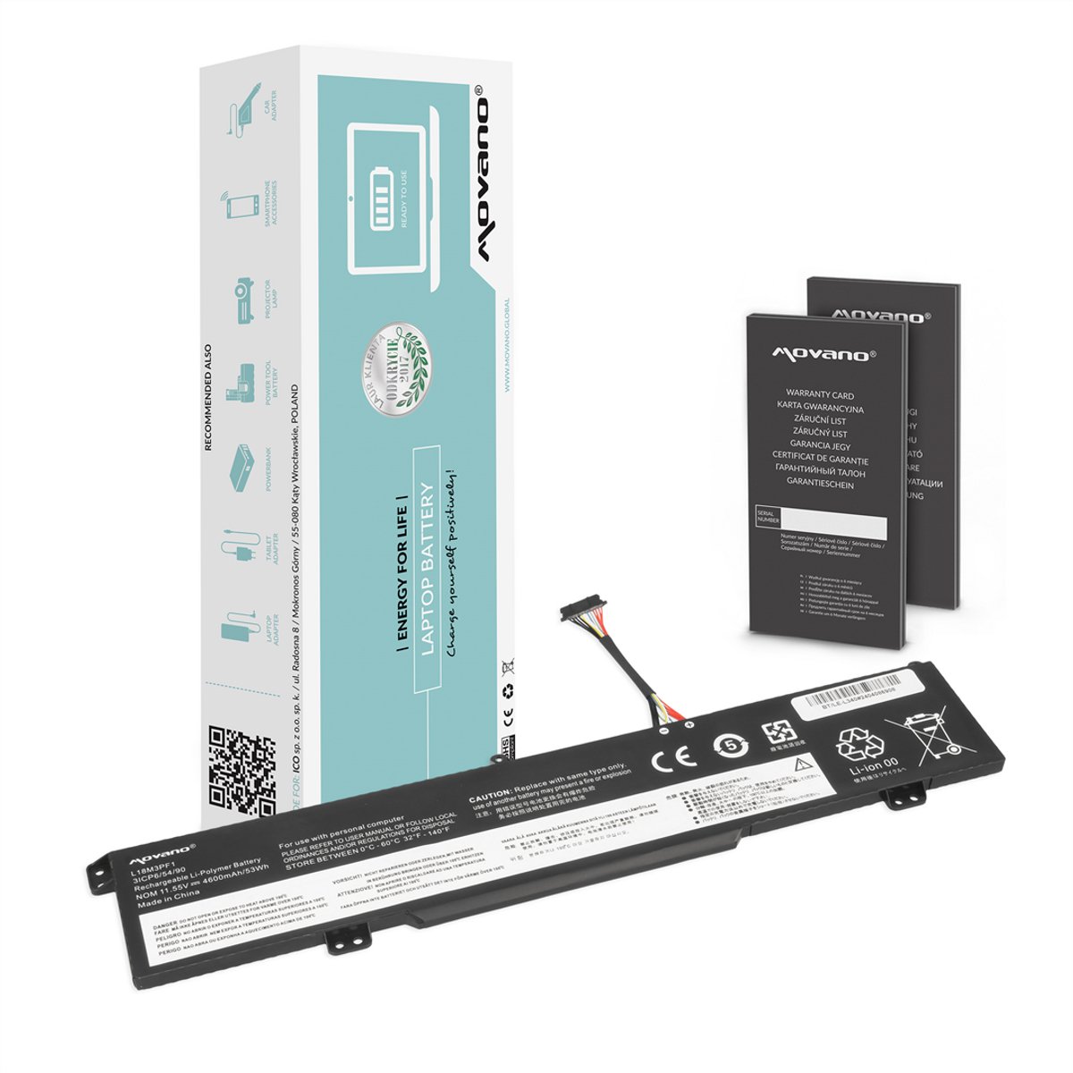 Movano - Lenovo Ideapad L340-15IRH - Batterij - Lange levensduur - Veilige werking - Compatibel