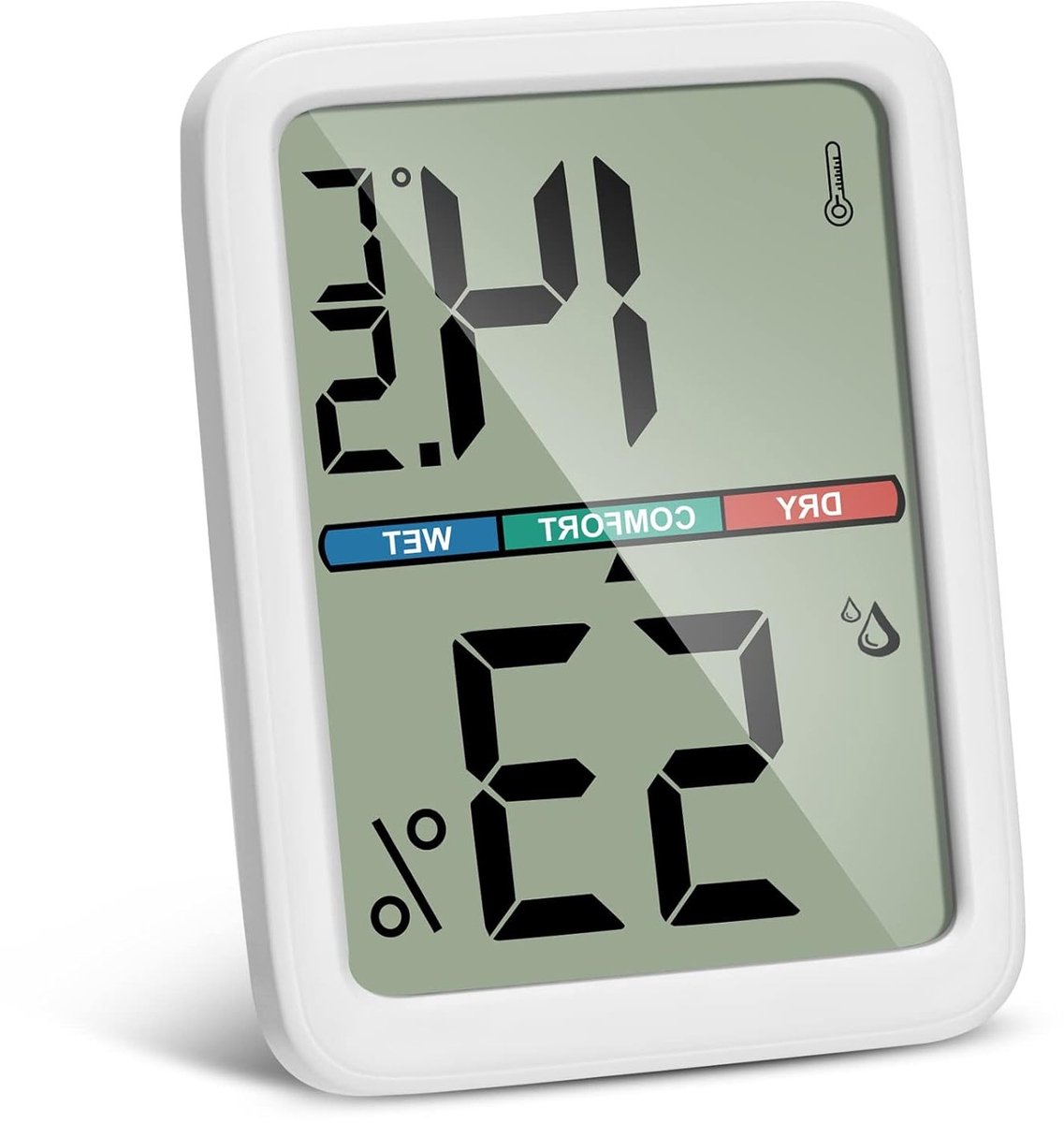 Digitale thermometer-hygrometer met hoge nauwkeurigheid LCD-scherm voor binnen - kamerthermometer en luchtvochtigheidsmeter voor broeikassen en thuis