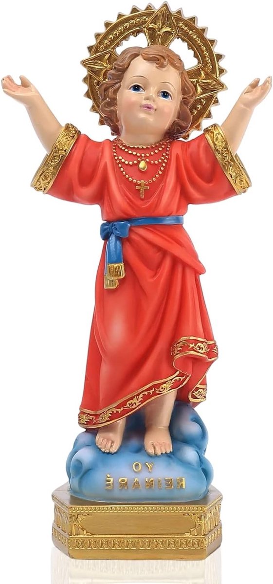 Divino Nino Beeld van H 20 cm, Volle Kleur Religieus Geschenk met Open Armen, Geschikt voor Decoratie en Religieuze Cultuur