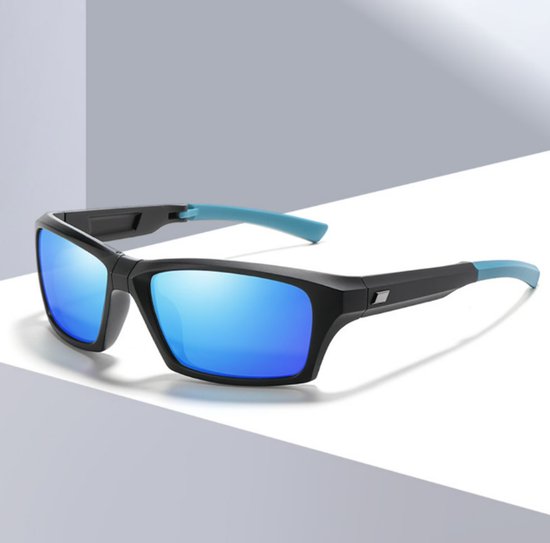 Opvouwbare Gepolariseerde Sport Zonnebril - Fietsbril - heren / dames - UV400 Bescherming - Anti-Glare & HD Zicht - Compact Design - Voor Autorijden, Vissen & Outdoor - Ideaal voor Reizen - Blauw & Zwart van Merkloos — afbeelding 4