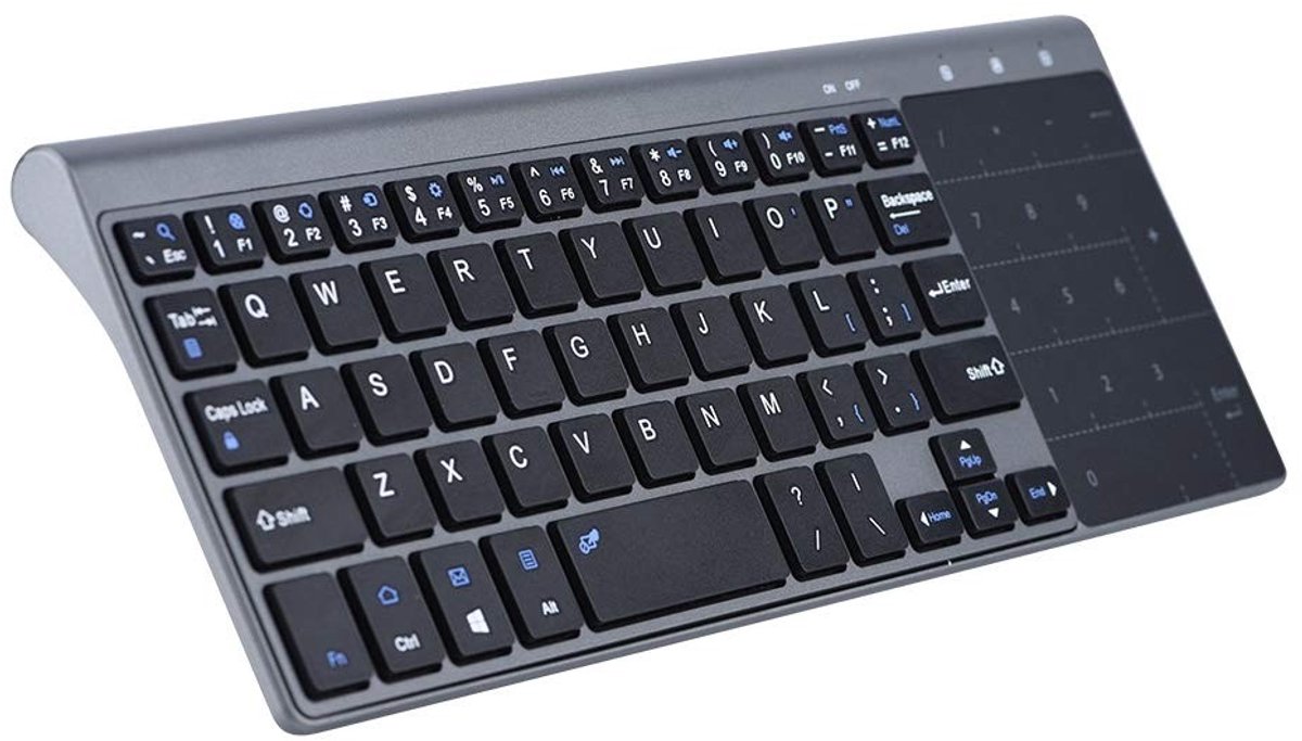 Draadloos Ultra Dun Toetsenbord met Slim Touchpad - 2.4GHz Portable Keyboard voor Laptop, PC en TV Box