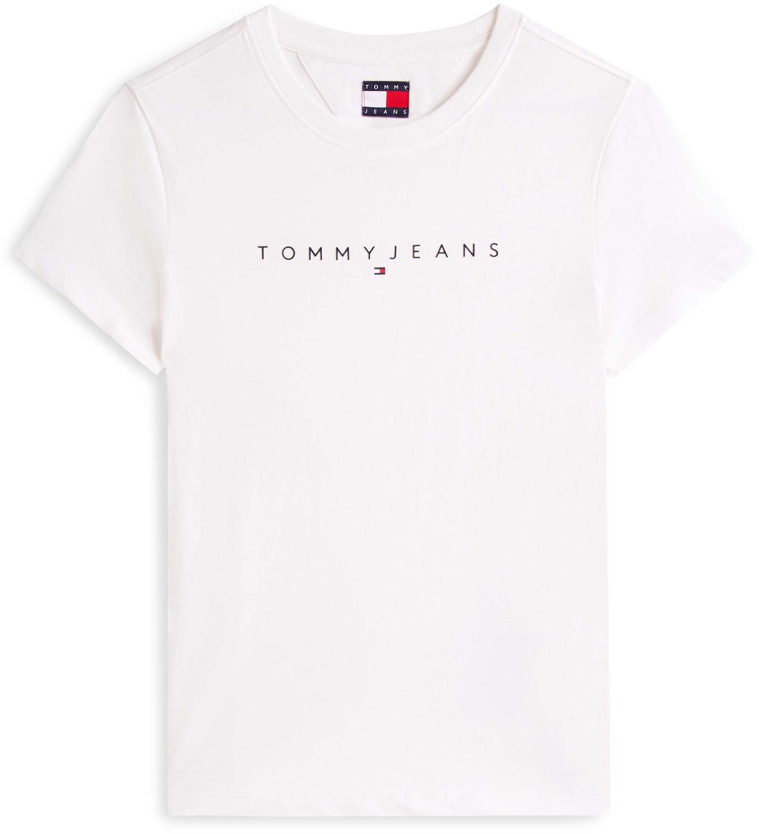 T-Shirt Tommy Jeans Tjw Slim Linear Tee Fashion Wear Vrouwen Wit