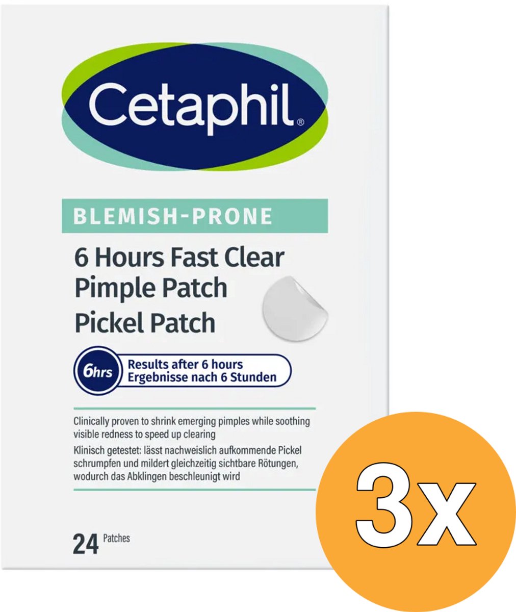 3x Cetaphil 6 Hour Fast Clear Puisjes pleisters (24 stuks)