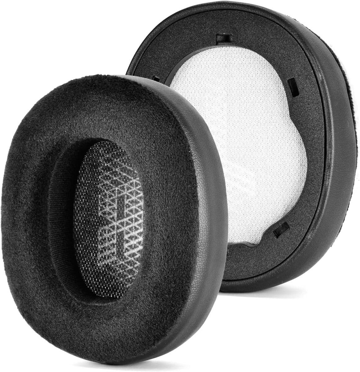 Vervangende Oorkussens van Stof en Geheugenfoam voor JBL E65 E65BTNC / DUET NC / LIVE650BTNC / LIVE660 BTNC Hoofdtelefoons (Zwart) - Comfort, Geluidsisolatie en Duurzaamheid
