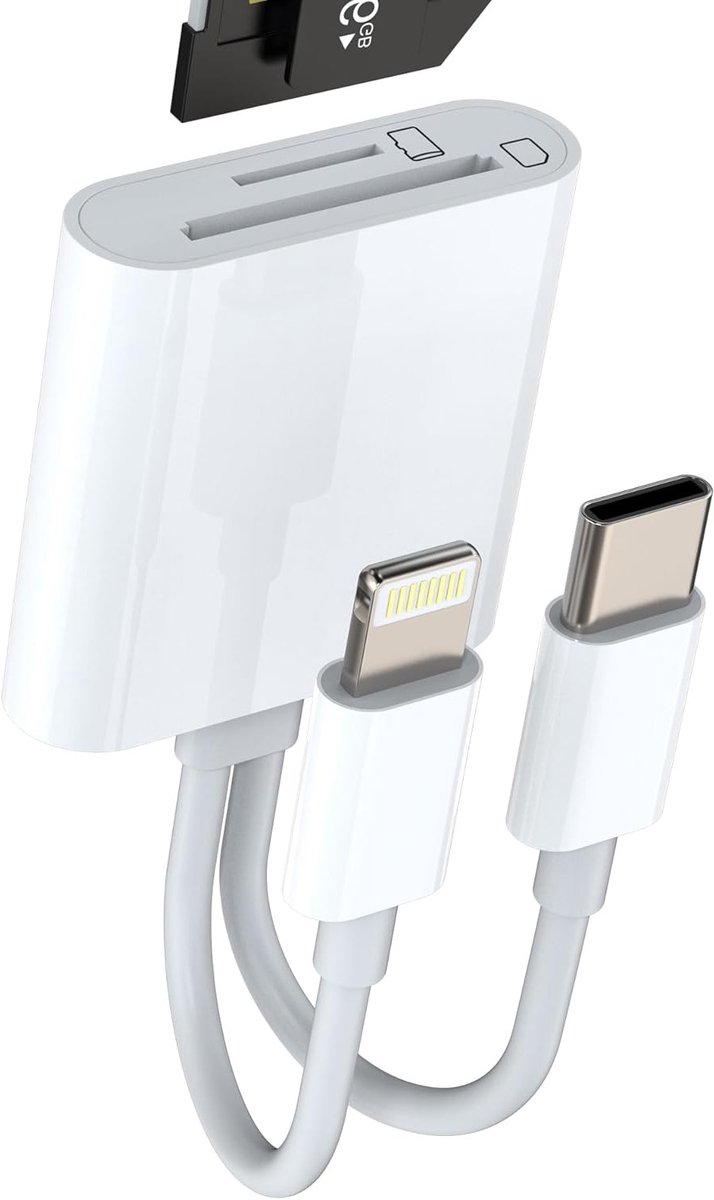 SD Kaartlezer Adapter voor USB-C en Micro SD, Compatibel met iPhone 15 Pro MAX, iPad en MacBook Air, Ideaal voor Geheugenkaarten en Gegevensoverdracht
