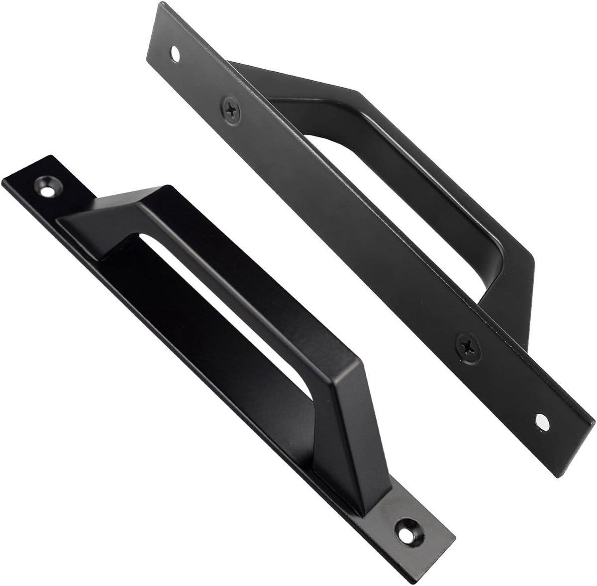 Zware Duty schuifdeurgreep 200 mm (2 stuks) | Massief gegoten aluminium, mat zwart | Duurzame industriële hardware voor poorten, schuren en binnendeuren met roestvrijstalen afwerking