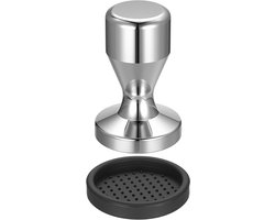 Espresso Tamper 51mm van RVS met Siliconen Kussen voor Thuis en Kantoor - Perfecte Koffiestamper voor Barista's en Koffieliefhebbers