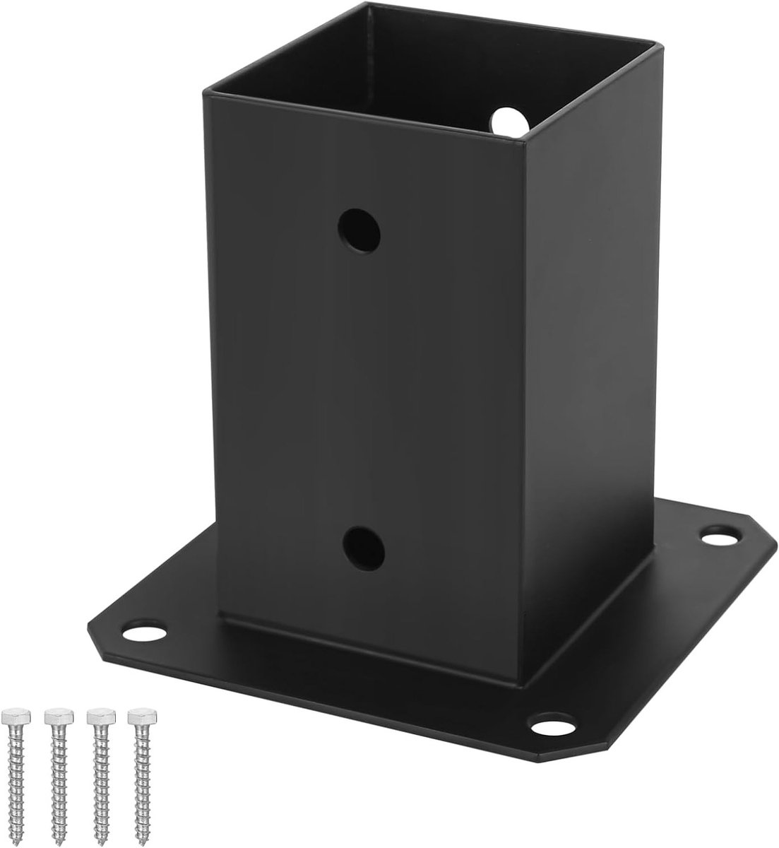 Poststeunen voor vierkante houten palen 90 x 90 mm, schroefhulzen, stevige fundering voor omheiningen en constructies