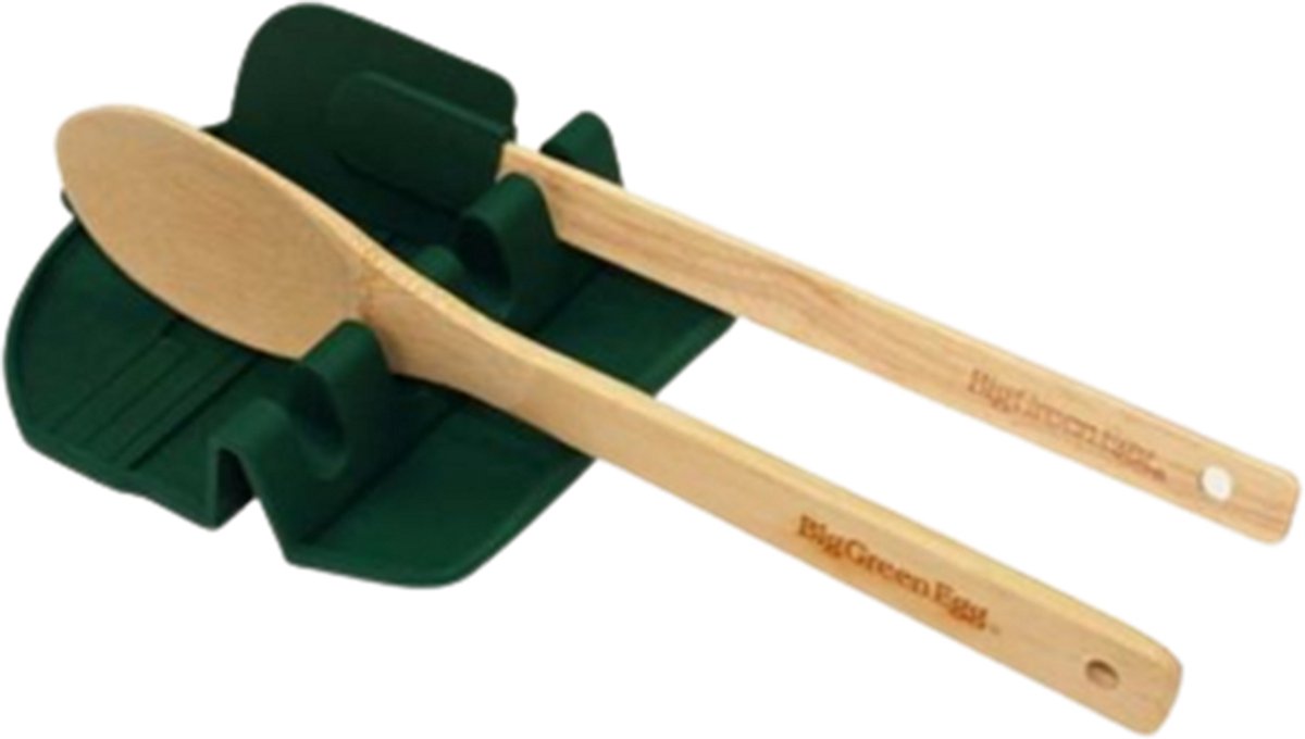Big Green Egg Spatelmat met houten lepel en pannenlikker