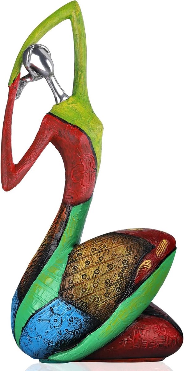 Moderne abstracte kunst beelden van vrouwen, kleurrijke yogastatuettes voor woonkamer en kantoor, unieke decoratie voor boekenplanken en entreegebieden