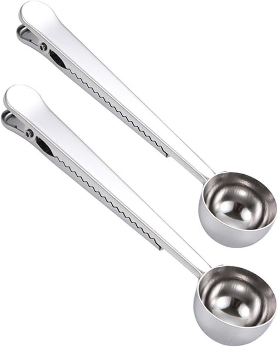 Multifunctionele RVS Maatlepel met Afsluitclip voor Koken, Bakken en Porties Maken