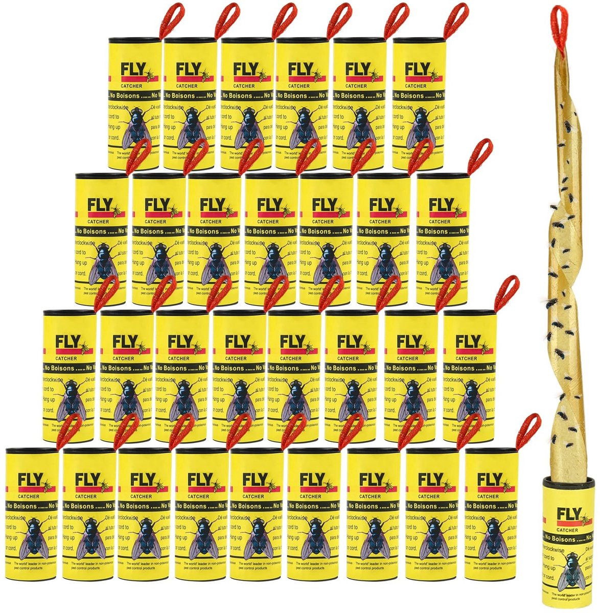 Store_9 - Vliegengif - Vliegengifpapier - Effectieve bestrijding - Geel - Vliegenstrips - Ideaal voor thuis - 30 stuks