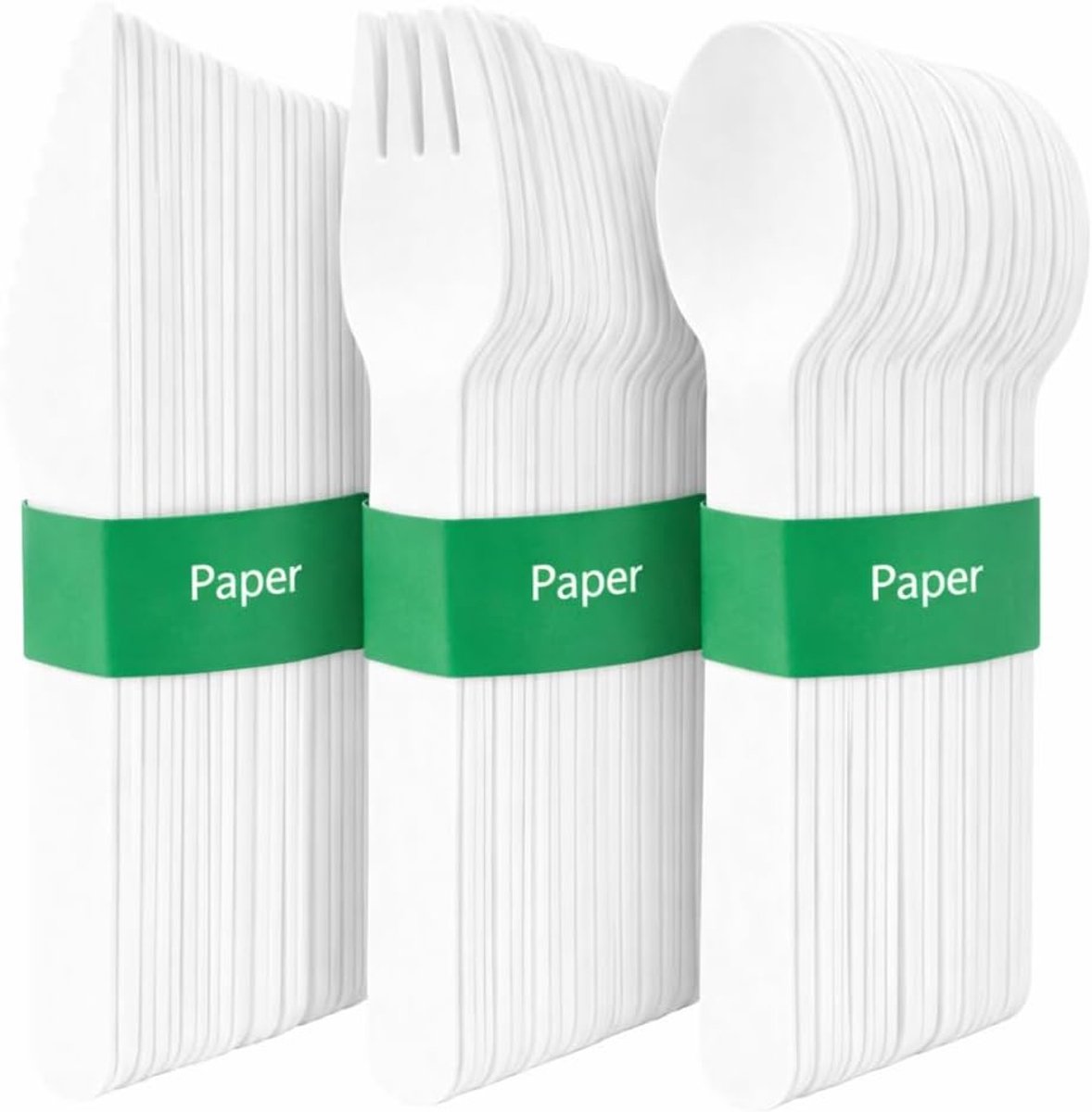 Table Kind Papieren Bestek Set 120 Stuks – Vorken, Messen & Lepels – Stevig Wegwerp Bestek – Voor Catering, Feest, BBQ & Festivals – Recyclebaar – Gemaakt in EU Optional English line underneath: