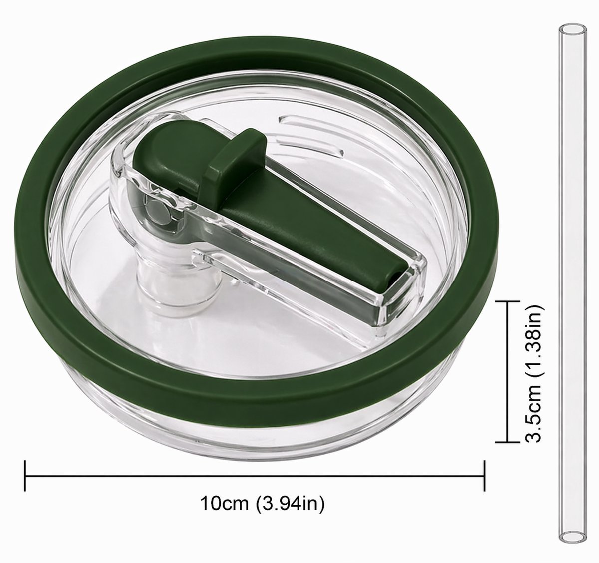 Vervangend Rietjesdeksel voor Stanley - type Quencher H2.0 FlowState Tumbler 1,18L – Lekvrij Flip-Straw Deksel – Herbruikbaar Accessoire Drinkbeker in Donkergroen – foto 2